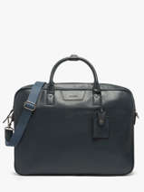 Leather Flandres Briefcase 2 Compartments Etrier Blue flandres EFLA8262