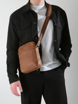 Leather Spider Crossbody Bag Etrier Brown spider ESPI704M-vue-porte